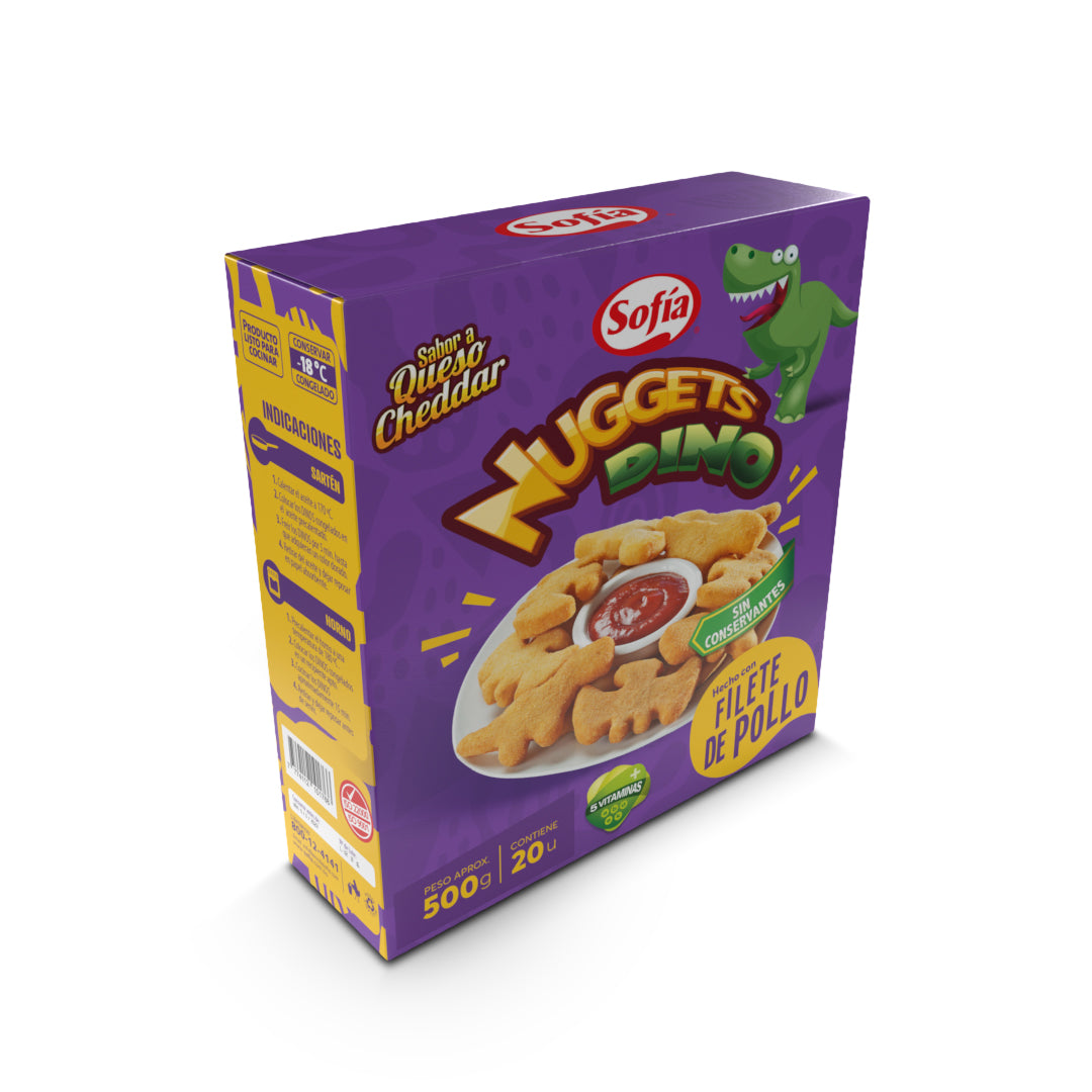 -19%. NUGGETS DINO 500 GR EN CAJA