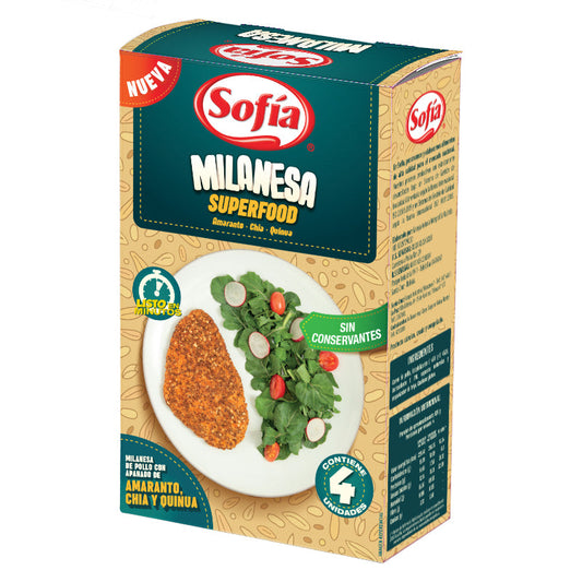 MILANESA SUPERFOOD DE POLLO EN CAJA