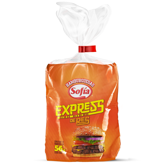 HAMBURGUESA DE RES EXPRESS SOFIA TUBO 12X56 GRS. -10%