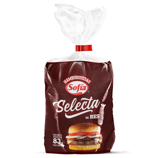 HAMBURGUESA DE RES SELECTA SOFIA TUBO 12X83 GRS. -10%